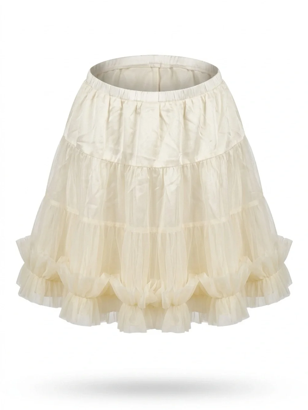 Rosie Posie Women's Cream Ruffled Tulle Skater Skirt